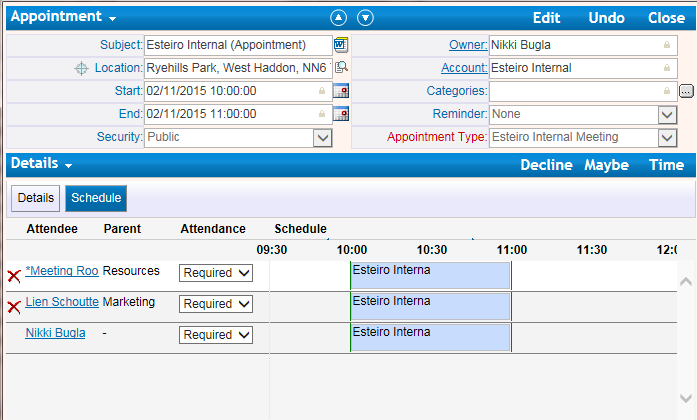 schedule